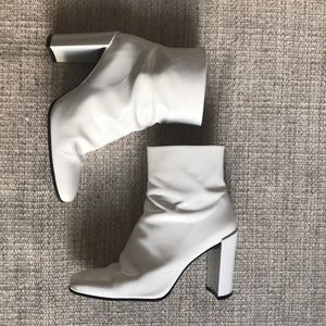 Stuart Weitzman White Patent Booties